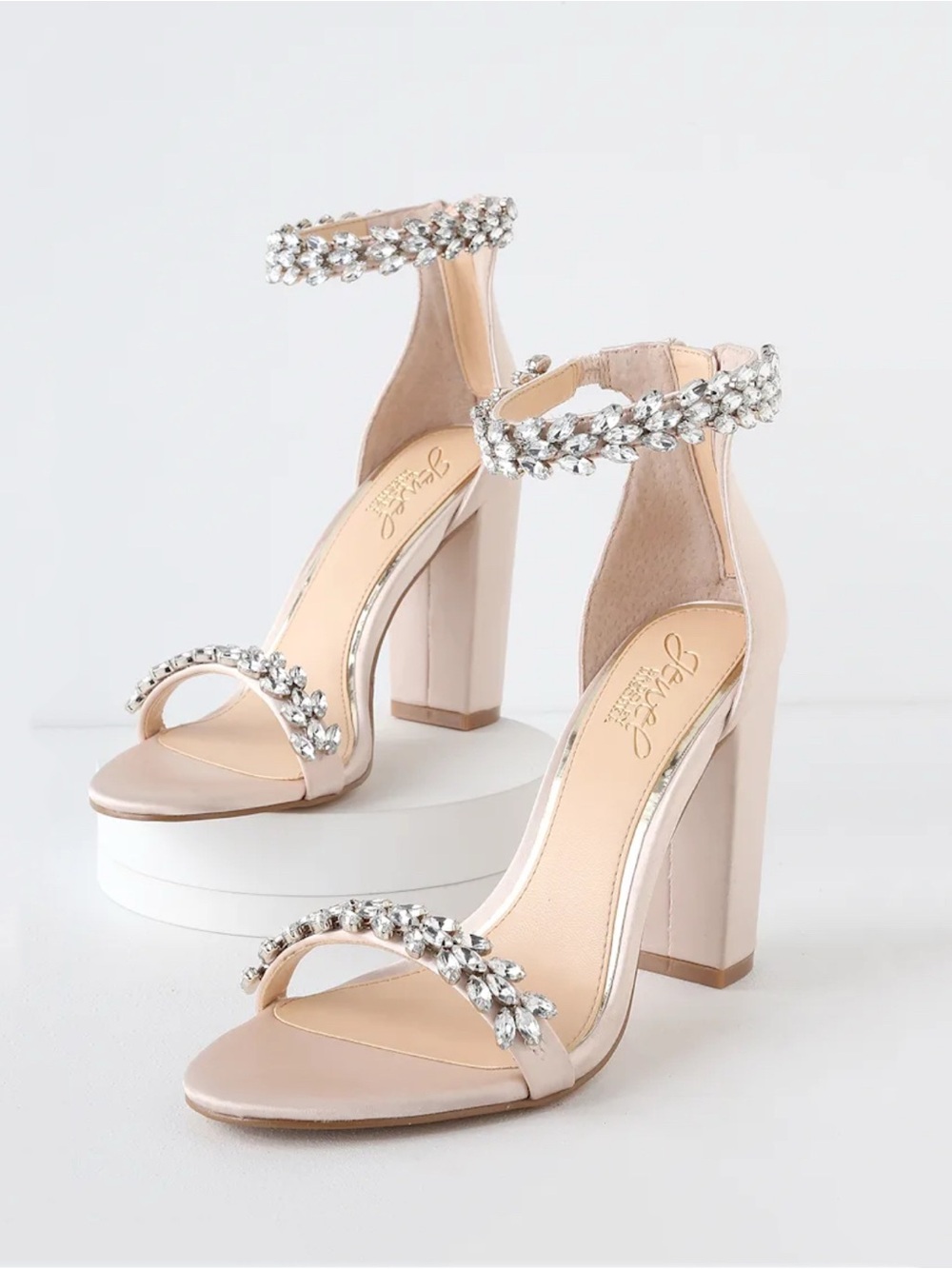 Jewel Badgley Mischka Mayra Embellished Ankle Strap Sandal